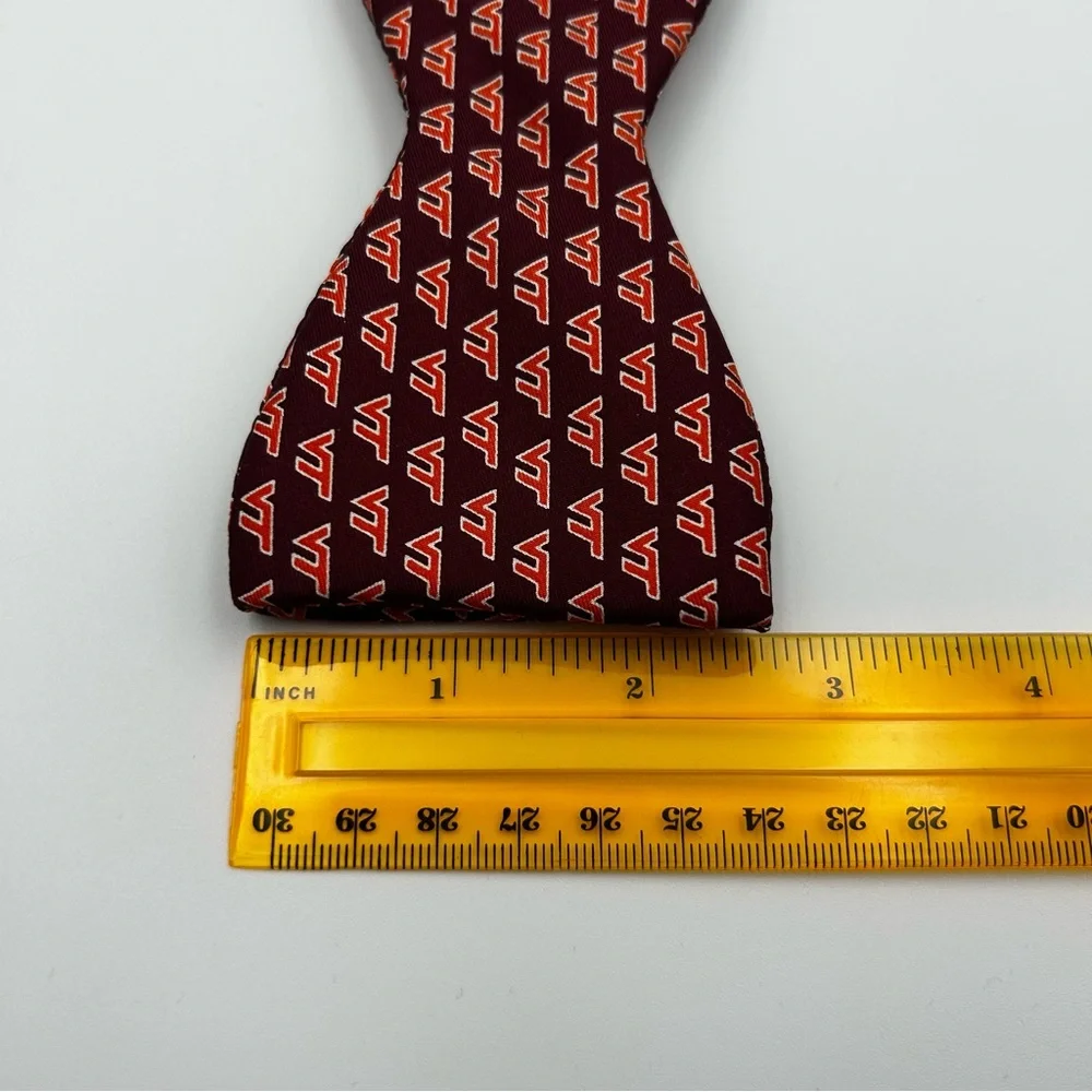 Virginia Tech 100% Silk Bow Tie Hokies VT Logo College Self-Tie Rivetz of Boston